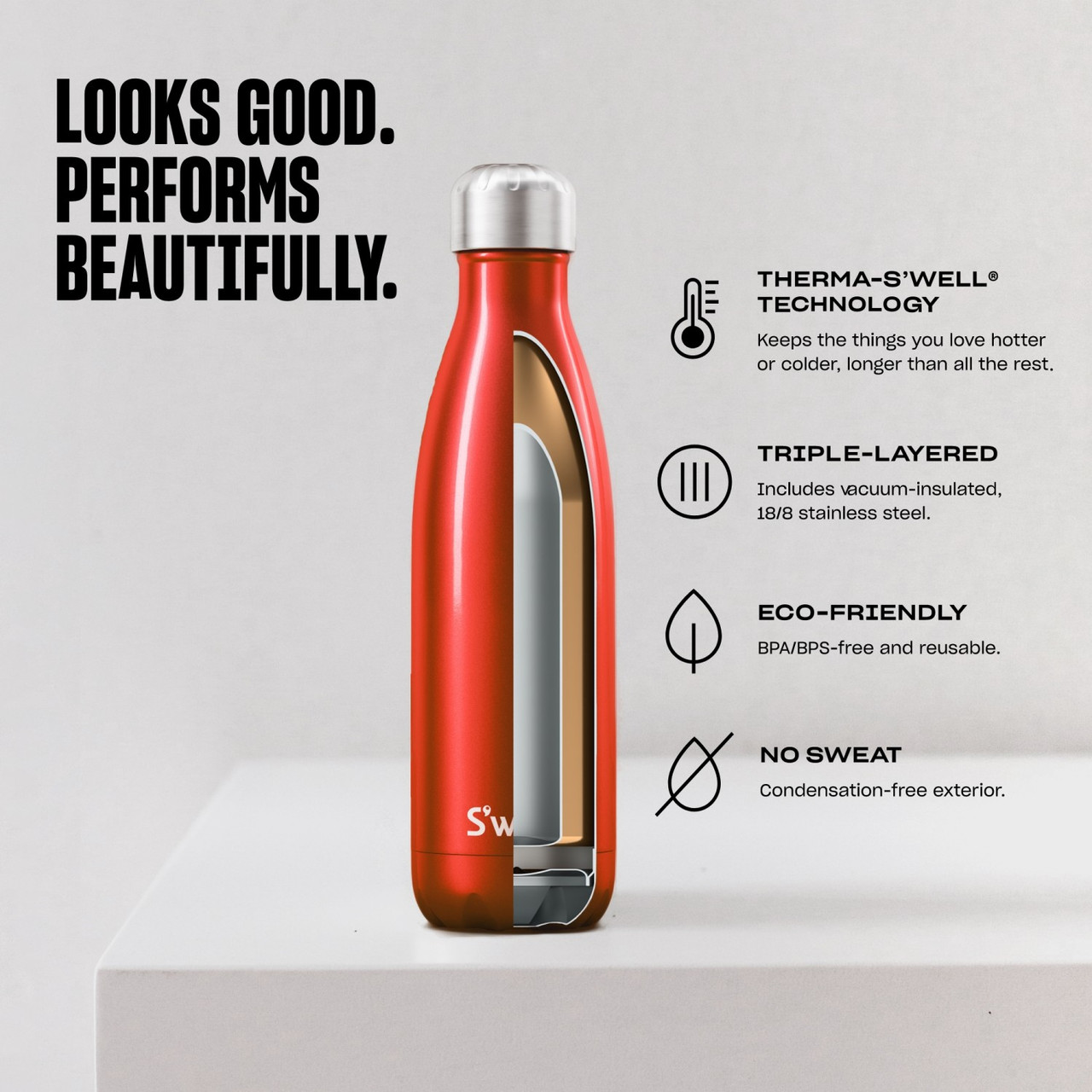 S'well Water Bottle 500ml - Pyrite