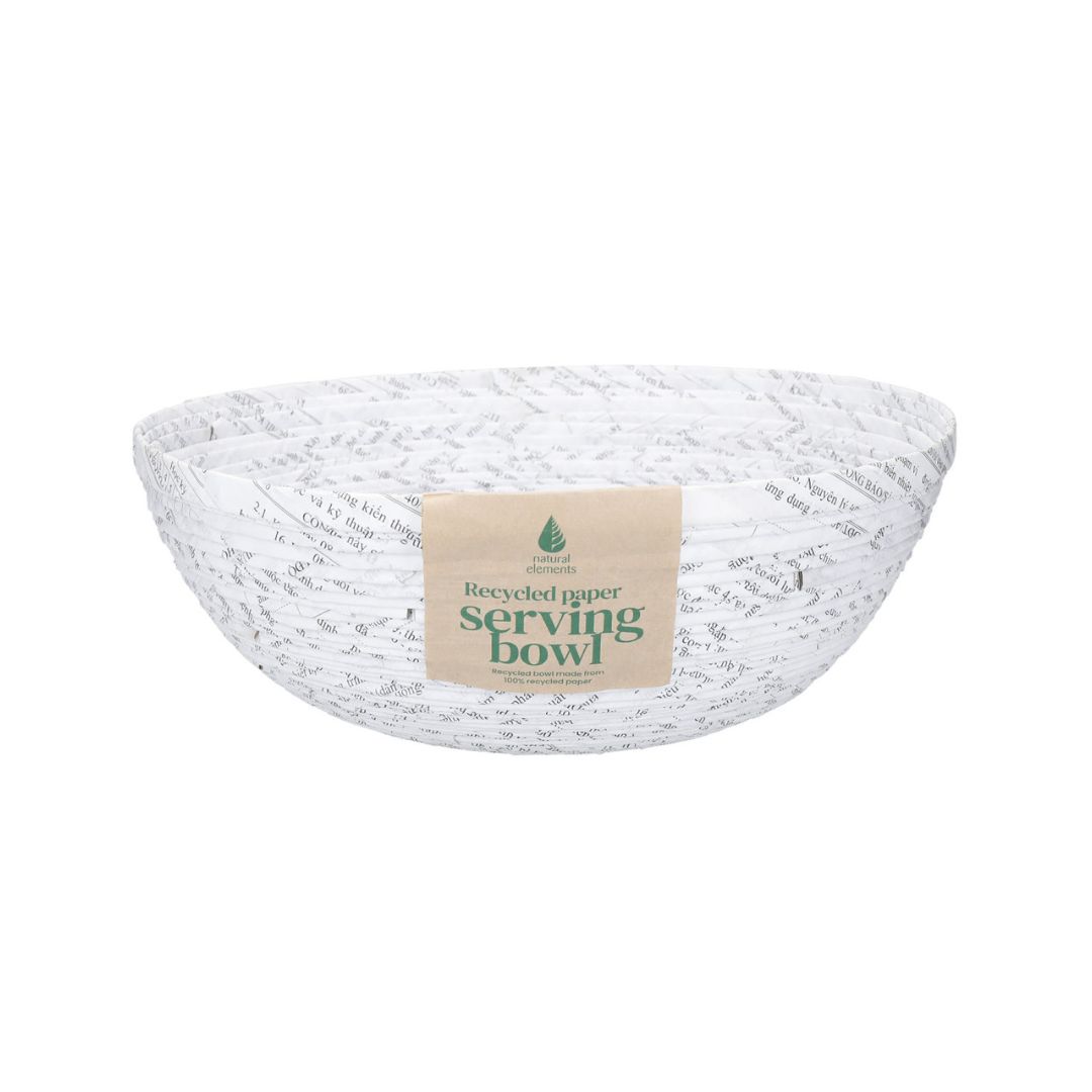 Natural Elements Reusable Fruit Bowl - Biodegradable Recycled Paper - 30cm