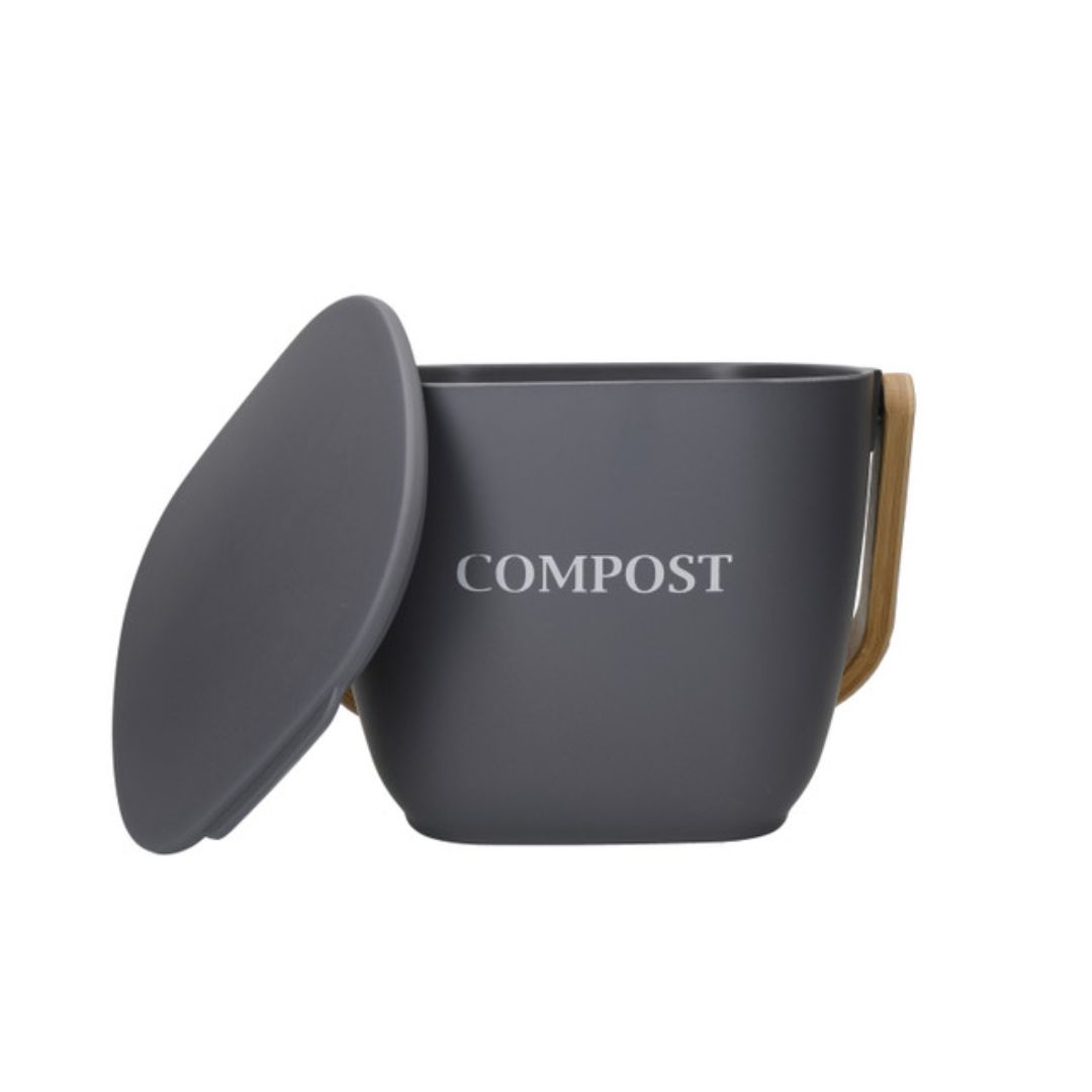 Natural Elements Bamboo Kitchen Compost Bin - Grey