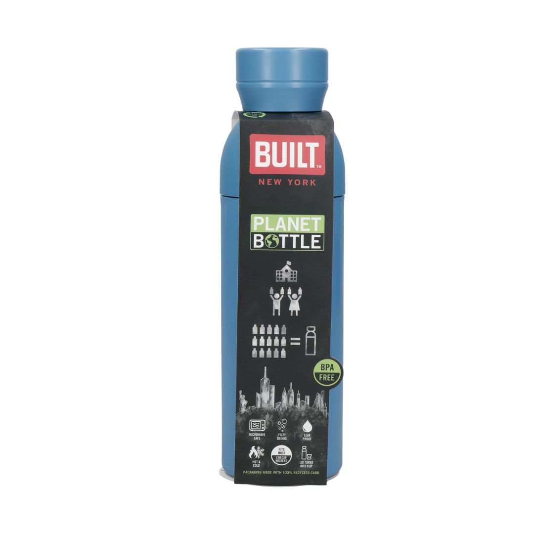 BUILT Planet Bottle | Recycled | Reusable | 500ml | Blue