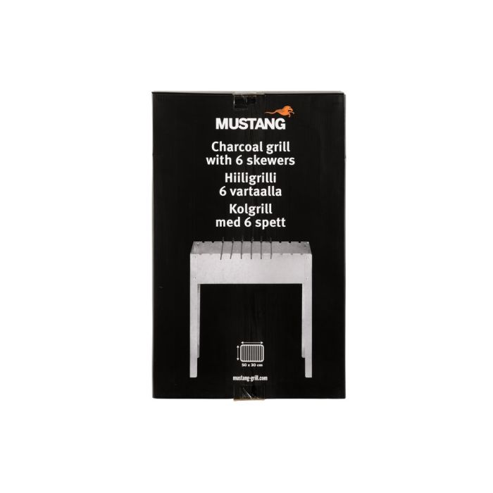 Mustang Steel Charcoal Grill | 6 skewers